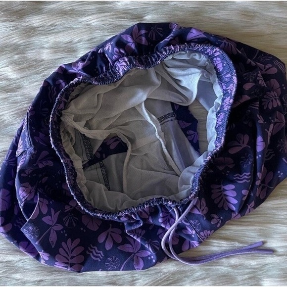 La Porte Men Large Purple Aaron Swim Trunks in Block Print‎ Beach Hawaiian Japan - Picture 8 of 11